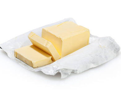 Butter isolated on white background with clipping path